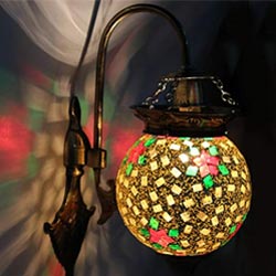 "EarthenMetal Magical ball shaped glass mosaic wall lamp"