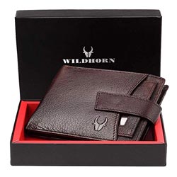 "Wildhorn Brown Closure Loop, Genuine Leather Men's Wallet "