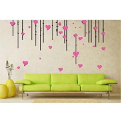 "Wall Dreams Multicolor Contemporary Hearts Stickers"