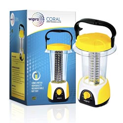 "Wipro Emergency Coral Rechargeable LED Light (Yellow)"