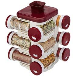 "Amazon Brand 12 Pieces Solimo Compact Design Revolving Spice Rack"