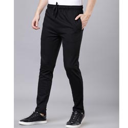 "Highlander Solid Slim-Fit Track Pants Men (Black)"