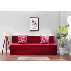 "Solis Primus-comfort for all 3 Seater Chenille Fabric 5X6 size Sofa cum Bed for 3 Person"