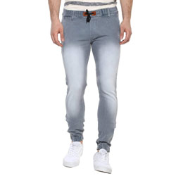 "Light Grey Slim Fit Stretchable Jogger Jeans by Urbano Fashion"