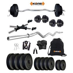 "Kore K-PVC 20kg Fitness Kit Combo 3 Leather Home Gym"