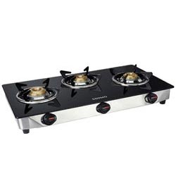 "Amazon – Solimo Glass & Metal Base 3 Burner Gas Stove "