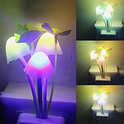 "White Plastic Mushroom Shape Colour Electric Night Lamp"