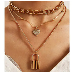 "Gold Plated Multi layered Statement Necklace "
