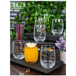 "Set of 6 Solid Transparent Juic Tumbler Glass"