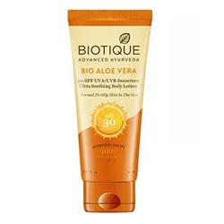 "Biotique Bio Ultra Soothingm Aloe Vera 30+ SPF UVA/UVB Sunscreen Lotion"